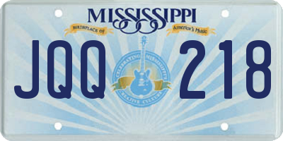 MS license plate JQQ218