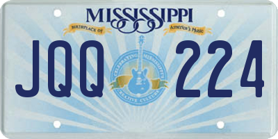 MS license plate JQQ224