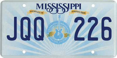 MS license plate JQQ226