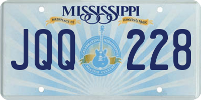 MS license plate JQQ228