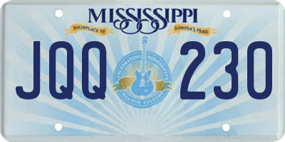MS license plate JQQ230