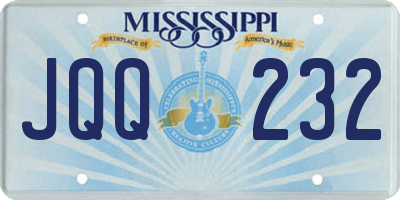 MS license plate JQQ232