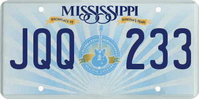 MS license plate JQQ233