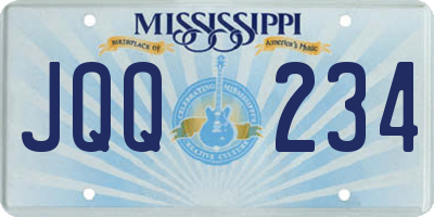 MS license plate JQQ234