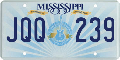 MS license plate JQQ239