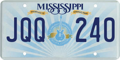 MS license plate JQQ240