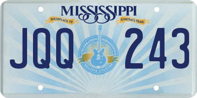 MS license plate JQQ243