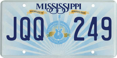 MS license plate JQQ249