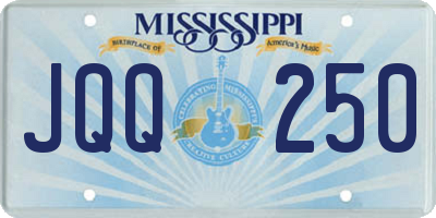 MS license plate JQQ250