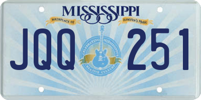 MS license plate JQQ251