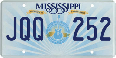 MS license plate JQQ252