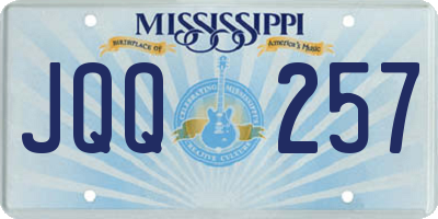 MS license plate JQQ257