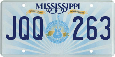 MS license plate JQQ263