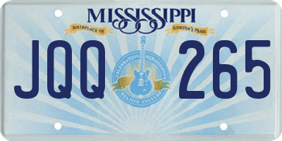 MS license plate JQQ265