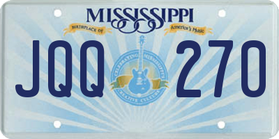MS license plate JQQ270