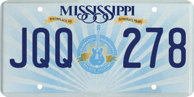 MS license plate JQQ278