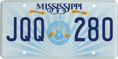 MS license plate JQQ280