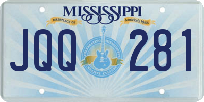 MS license plate JQQ281