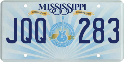 MS license plate JQQ283
