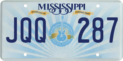 MS license plate JQQ287