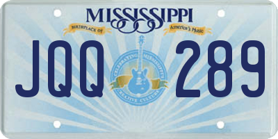 MS license plate JQQ289