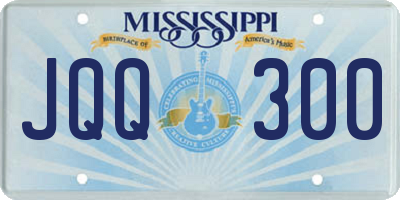 MS license plate JQQ300