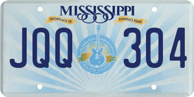 MS license plate JQQ304