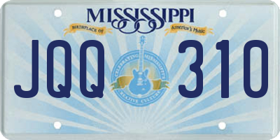 MS license plate JQQ310