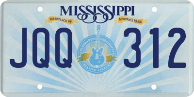 MS license plate JQQ312