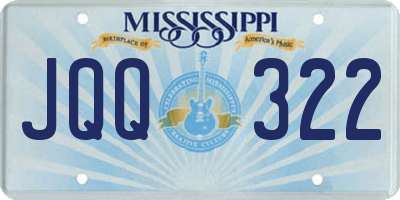 MS license plate JQQ322