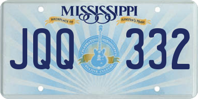 MS license plate JQQ332