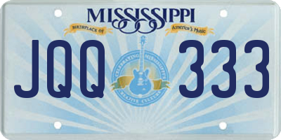 MS license plate JQQ333