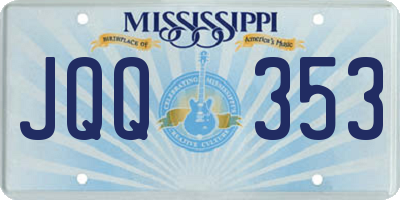 MS license plate JQQ353