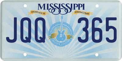 MS license plate JQQ365