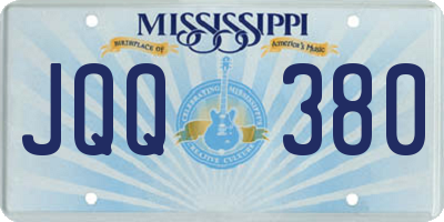 MS license plate JQQ380