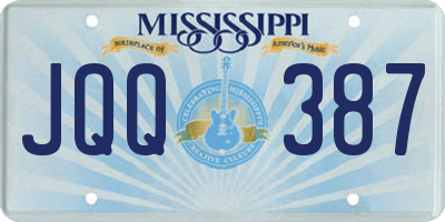 MS license plate JQQ387