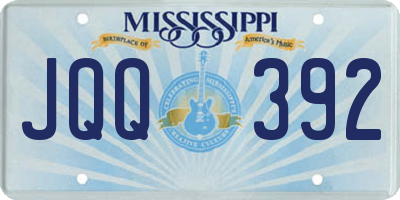 MS license plate JQQ392