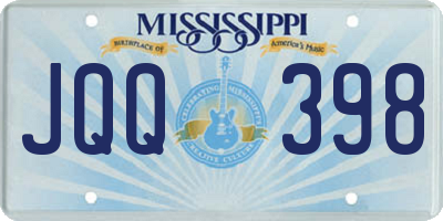 MS license plate JQQ398
