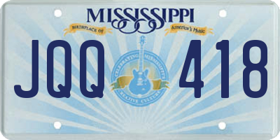 MS license plate JQQ418