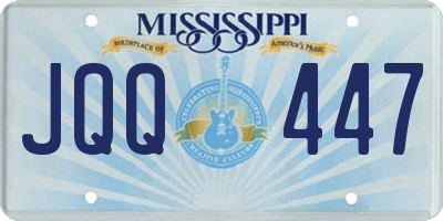 MS license plate JQQ447