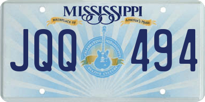 MS license plate JQQ494