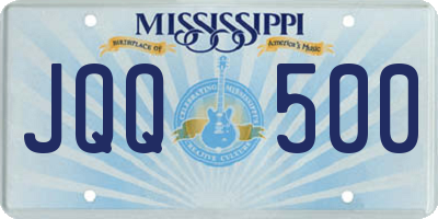 MS license plate JQQ500
