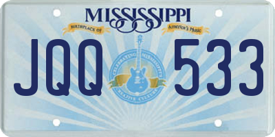 MS license plate JQQ533
