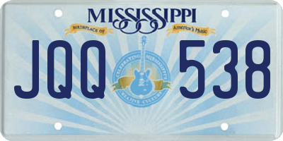 MS license plate JQQ538