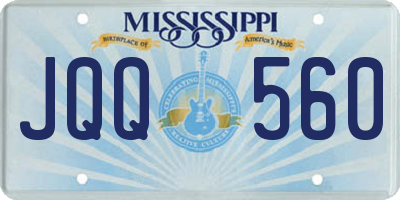 MS license plate JQQ560