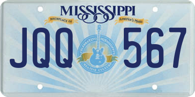 MS license plate JQQ567