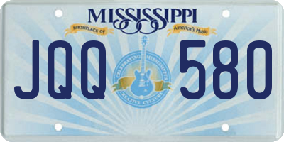 MS license plate JQQ580