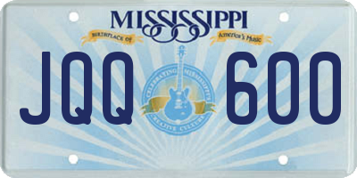 MS license plate JQQ600