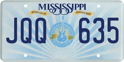 MS license plate JQQ635