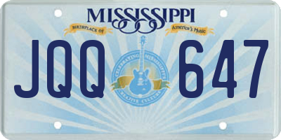 MS license plate JQQ647